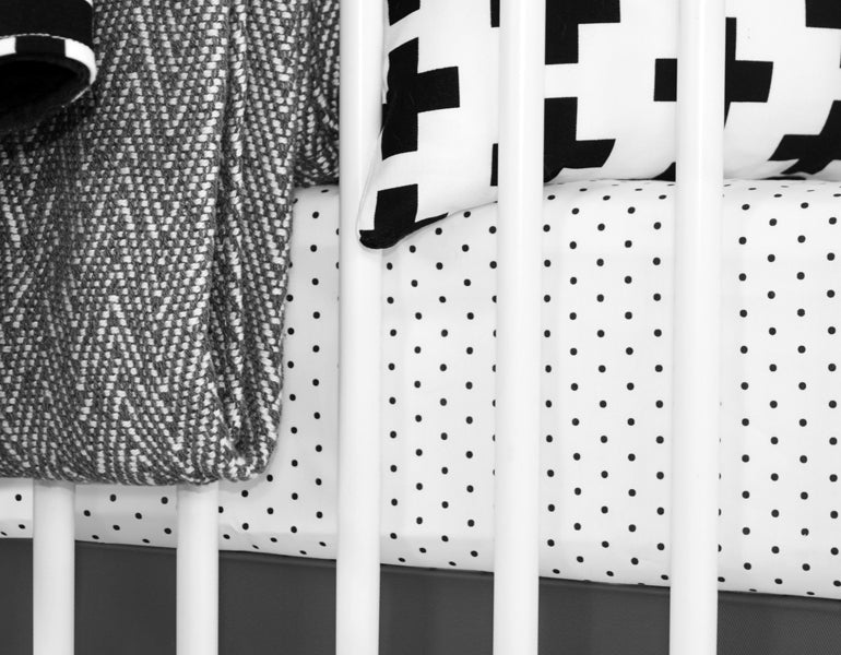 Pin Dots Fitted Crib Sheet - Olli+Lime